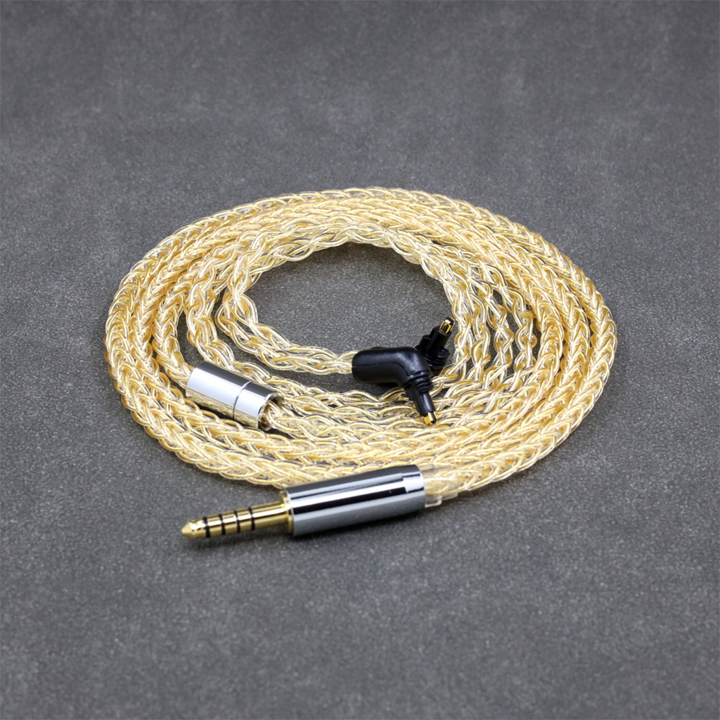 8 Core 99% 7n Pure Silver 24k Gold Plated Earphone Cable For Sony MDR-EX1000 MDR-EX600 MDR-EX800 MDR-7550