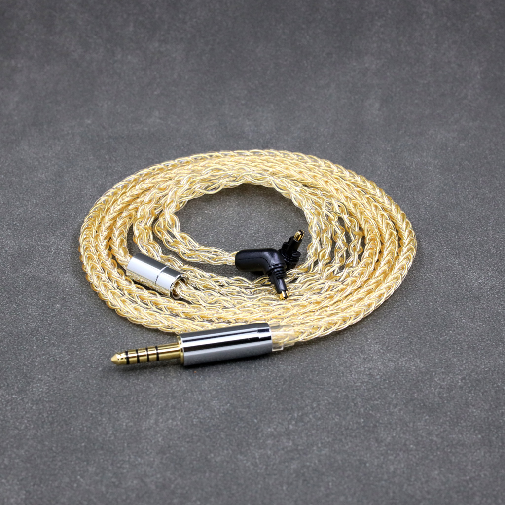 8 Core 99% 7n Pure Silver 24k Gold Plated Earphone Cable For Sony MDR-EX1000 MDR-EX600 MDR-EX800 MDR-7550