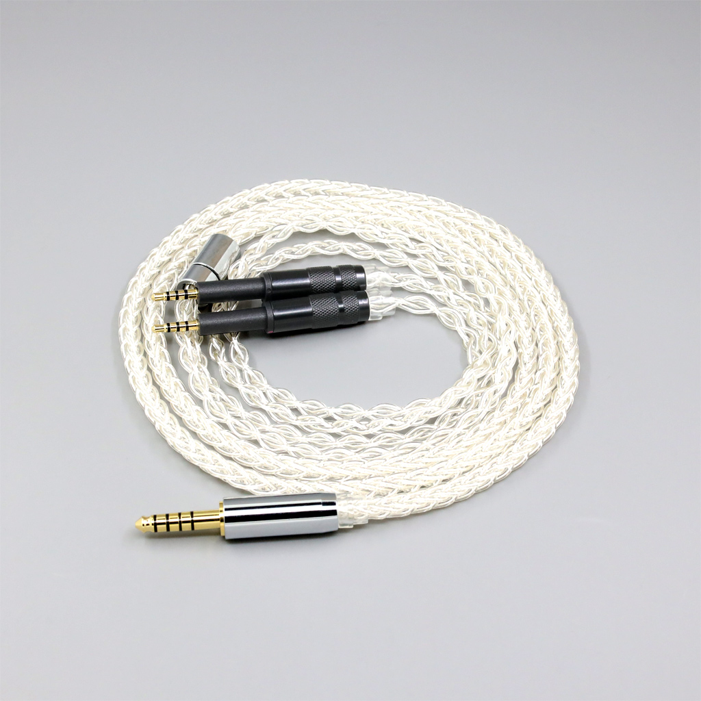 99% Pure Silver 8 Core Earphone Cable For DROP + Grell OAE1 OAE2 Headphone