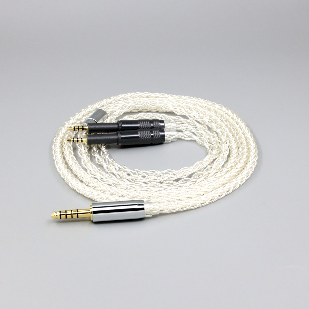 99% Pure Silver 8 Core Earphone Cable For DROP + Grell OAE1 OAE2 Headphone