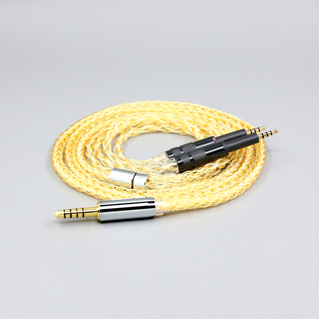 8 Core 99% 7n Pure Silver 24k Gold Plated Earphone Cable For DROP + Grell OAE1 OAE2 headphone