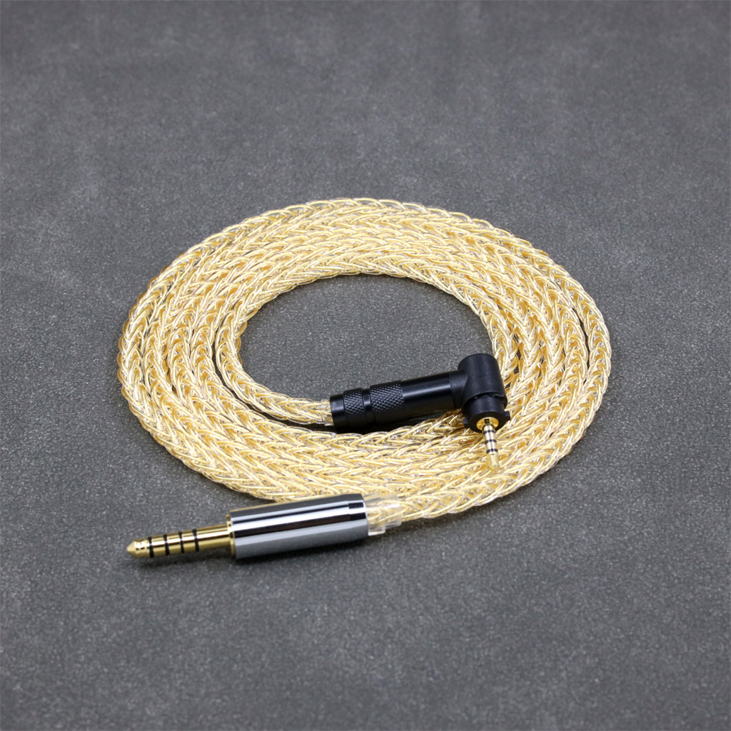 8 Core 99% 7n Pure Silver 24k Gold Plated Earphone Cable For Fostex T50RP 50TH Anniversary RP Stereo Headphone