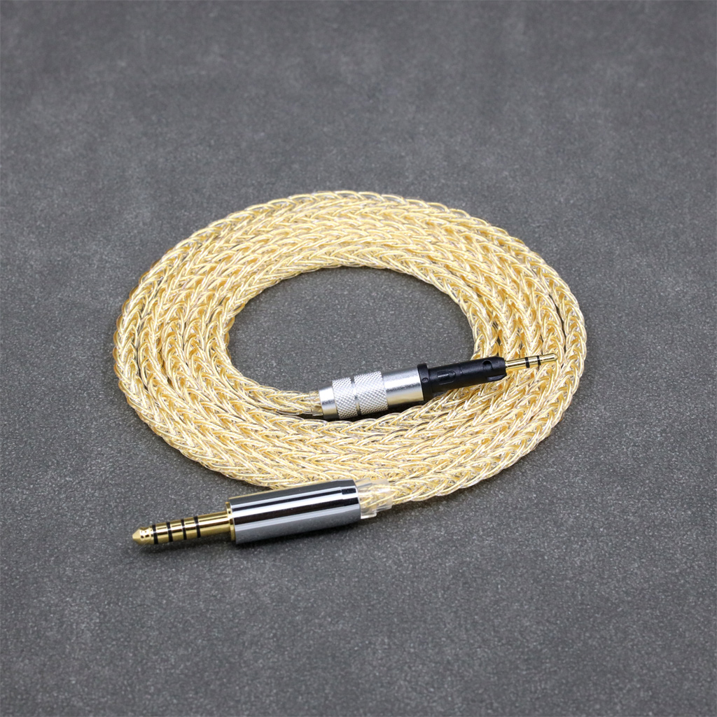 8 Core 99% 7n Pure Silver 24k Gold Plated Earphone Cable For Sennheiser HD6 HD7 HD8 MIX DJ HD595