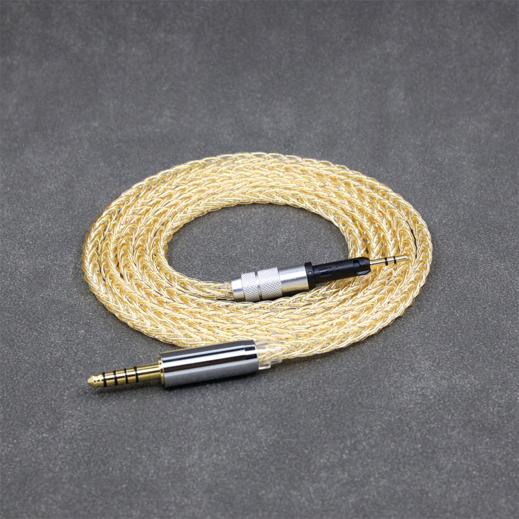 8 Core 99% 7n Pure Silver 24k Gold Plated Earphone Cable For Sennheiser HD6 HD7 HD8 MIX DJ HD595