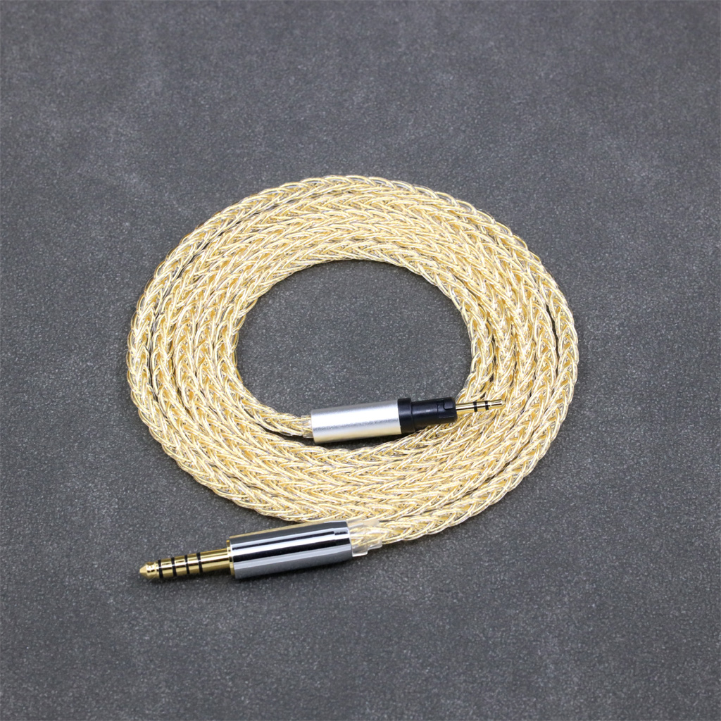 8 Core 99% 7n Pure Silver 24k Gold Plated Earphone Cable For Austrian Audio Hi-X15 Hi-X65 Hi-X50 X55 Headphone