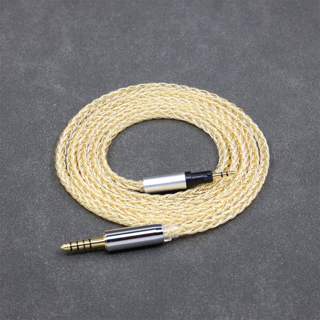 8 Core 99% 7n Pure Silver 24k Gold Plated Earphone Cable For Austrian Audio Hi-X15 Hi-X65 Hi-X50 X55 Headphone