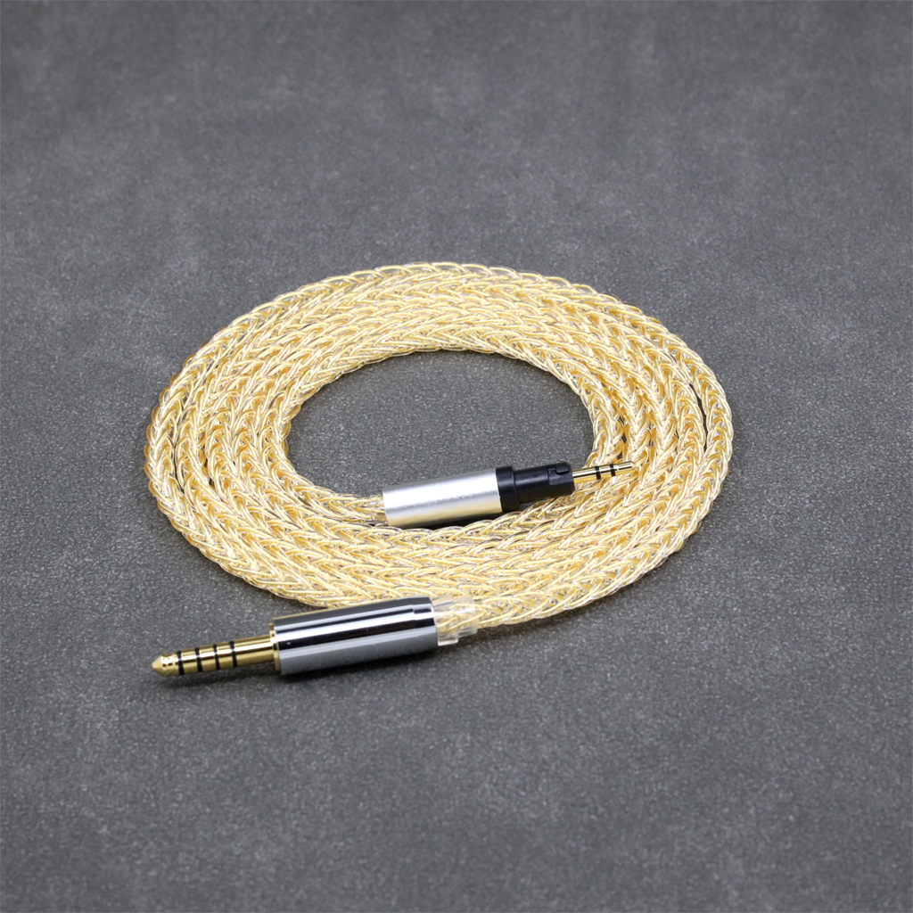 8 Core 99% 7n Pure Silver 24k Gold Plated Earphone Cable For Austrian Audio Hi-X15 Hi-X65 Hi-X50 X55 Headphone