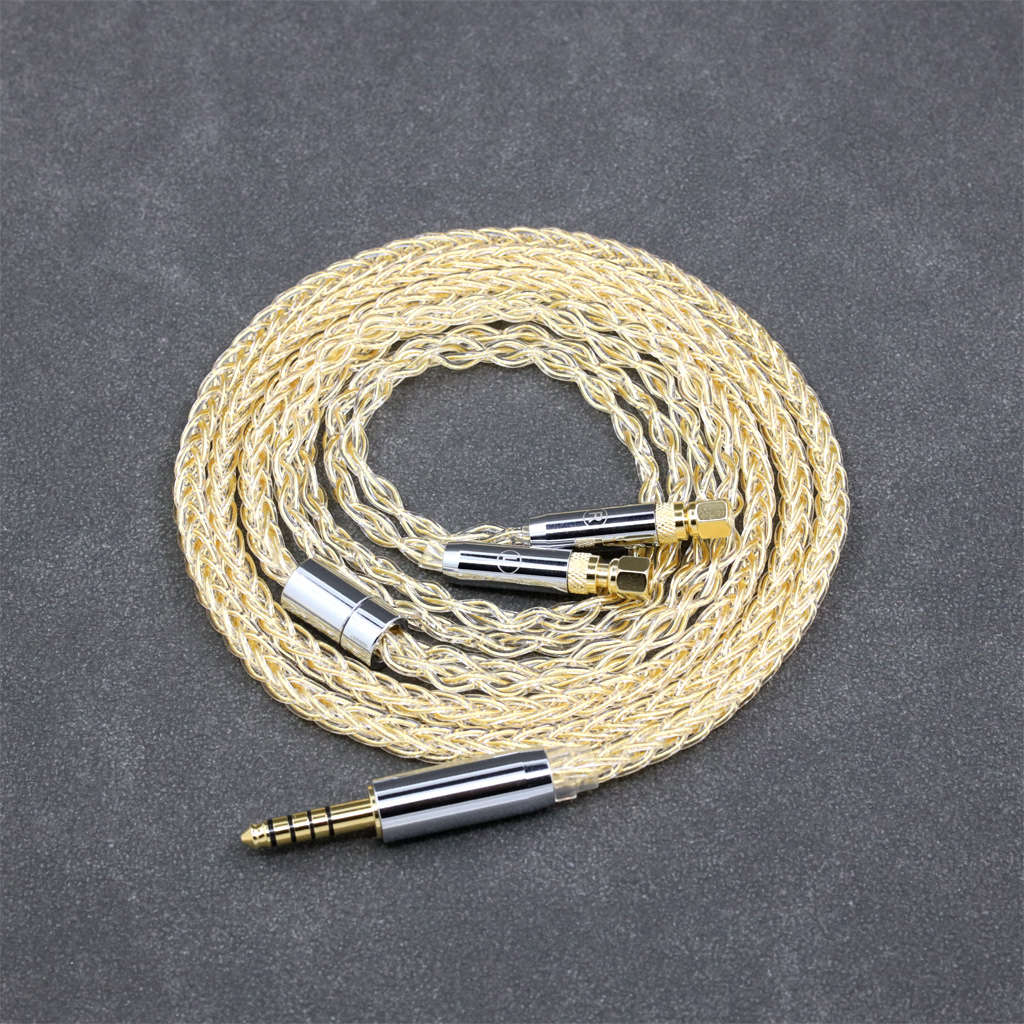 8 Core 99% 7n Pure Silver 24k Gold Plated Earphone Cable For HiFiMan HE400 HE5 HE6 HE300 HE4 HE500 HE6 Headphone