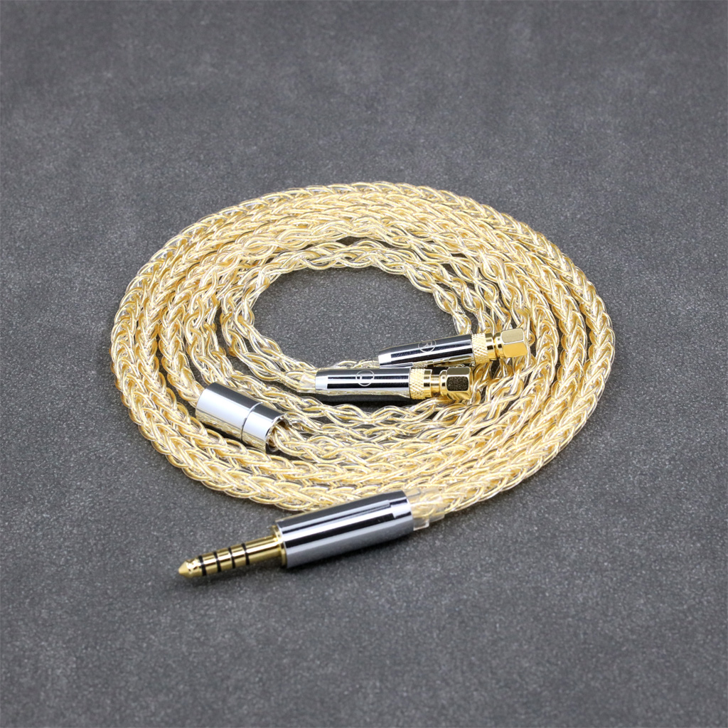 8 Core 99% 7n Pure Silver 24k Gold Plated Earphone Cable For HiFiMan HE400 HE5 HE6 HE300 HE4 HE500 HE6 Headphone