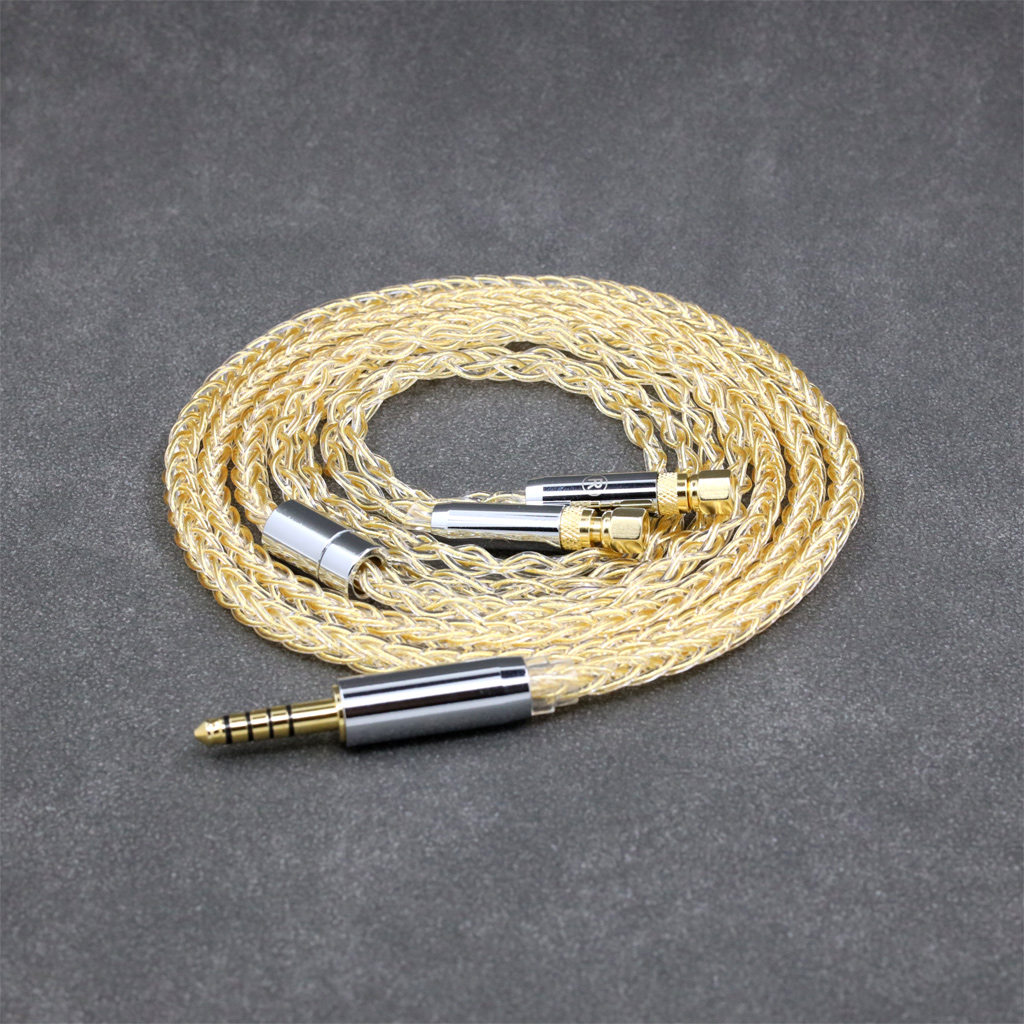 8 Core 99% 7n Pure Silver 24k Gold Plated Earphone Cable For HiFiMan HE400 HE5 HE6 HE300 HE4 HE500 HE6 Headphone