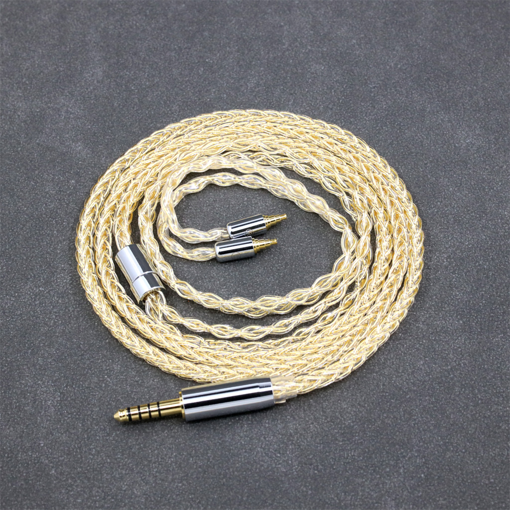 8 Core 99% 7n Pure Silver 24k Gold Plated Earphone Cable For Sennheiser IE40 Pro IE40pro