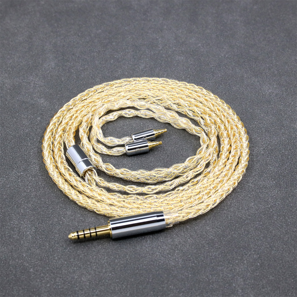 8 Core 99% 7n Pure Silver 24k Gold Plated Earphone Cable For Sennheiser IE40 Pro IE40pro