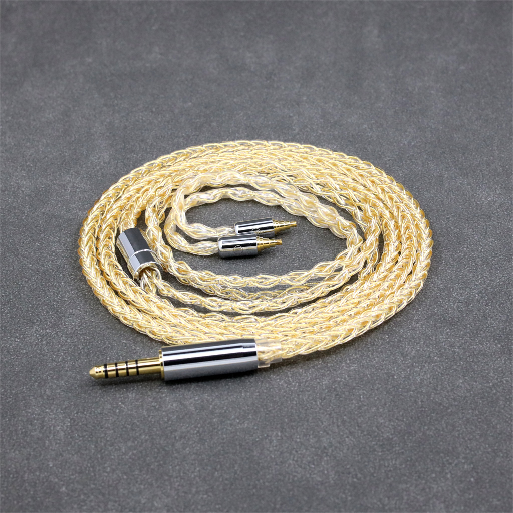8 Core 99% 7n Pure Silver 24k Gold Plated Earphone Cable For Sennheiser IE40 Pro IE40pro