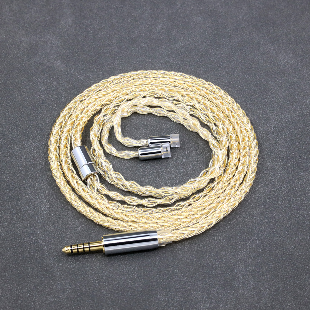 8 Core 99% 7n Pure Silver 24k Gold Plated Earphone Cable For Sennheiser IE8 IE8i IE80 IE80s Metal Pin