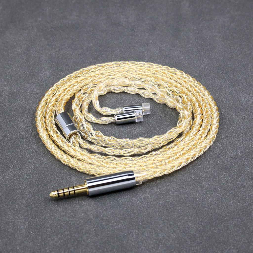 8 Core 99% 7n Pure Silver 24k Gold Plated Earphone Cable For Sennheiser IE8 IE8i IE80 IE80s Metal Pin