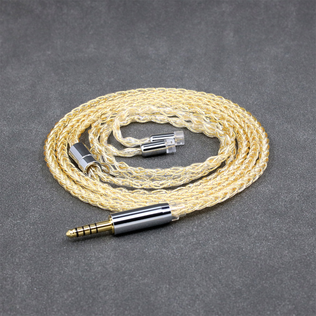 8 Core 99% 7n Pure Silver 24k Gold Plated Earphone Cable For Sennheiser IE8 IE8i IE80 IE80s Metal Pin