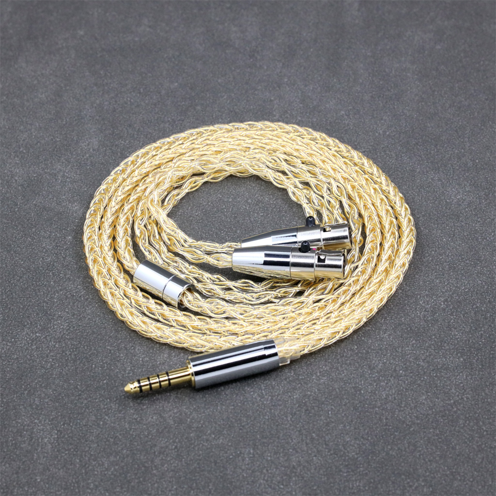 8 Core 99% 7n Pure Silver 24k Gold Plated Earphone Cable For Audeze LCD-3 LCD-2 LCD-X LCD-XC LCD-4z LCD-MX4 Headphone
