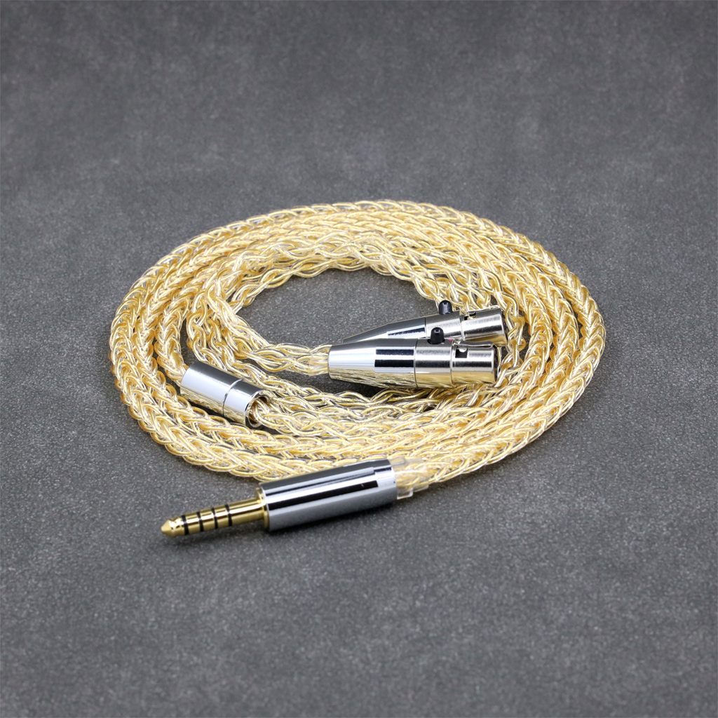 8 Core 99% 7n Pure Silver 24k Gold Plated Earphone Cable For Audeze LCD-3 LCD-2 LCD-X LCD-XC LCD-4z LCD-MX4 Headphone