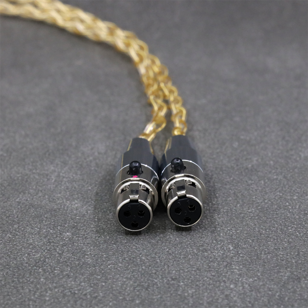 8 Core 99% 7n Pure Silver 24k Gold Plated Earphone Cable For Abyss AB 1266 Phi TC Dual Mini xlr 3 pin head(amame)