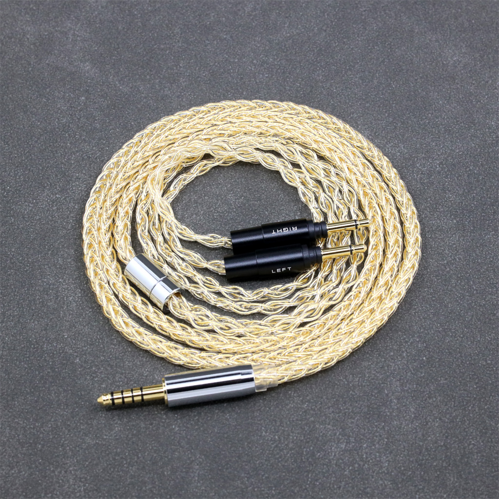 8 Core 99% 7n Pure Silver 24k Gold Plated Earphone Cable For Yamaha YH-5000SE Headphone Orignal Type Plug