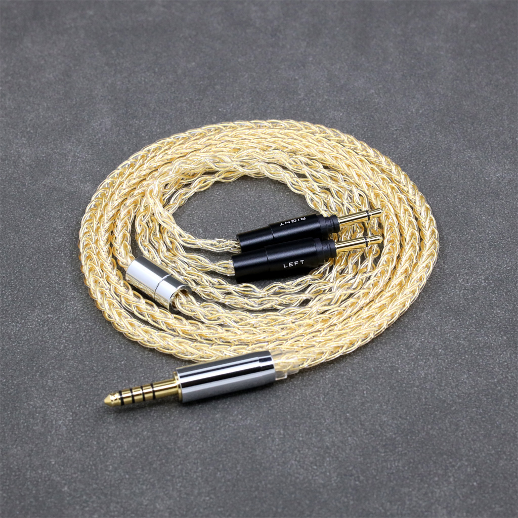 8 Core 99% 7n Pure Silver 24k Gold Plated Earphone Cable For Yamaha YH-5000SE Headphone Orignal Type Plug