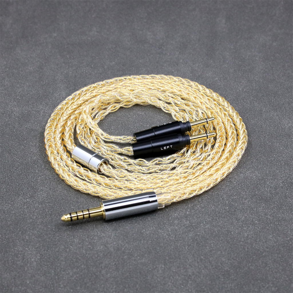 8 Core 99% 7n Pure Silver 24k Gold Plated Earphone Cable For Yamaha YH-5000SE Headphone Orignal Type Plug