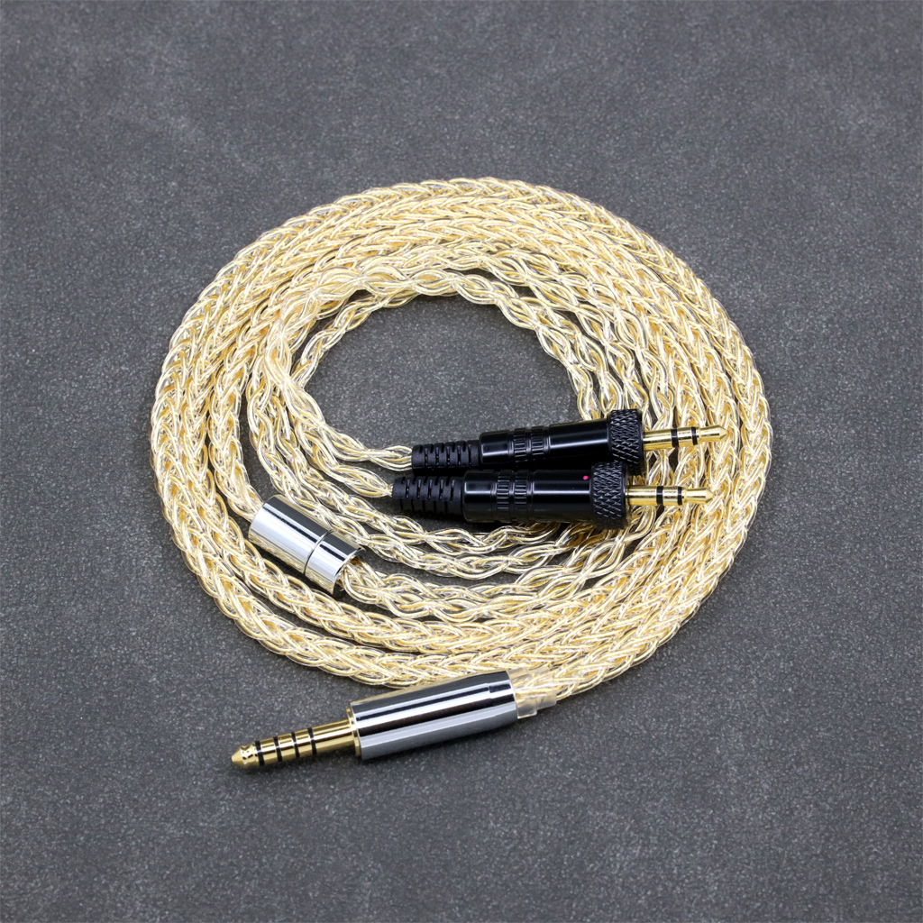 8 Core 99% 7n Pure Silver 24k Gold Plated Earphone Cable For Sony MDR-Z1R MDR-Z7 MDR-Z7M2 With Screw To Fix Headphone
