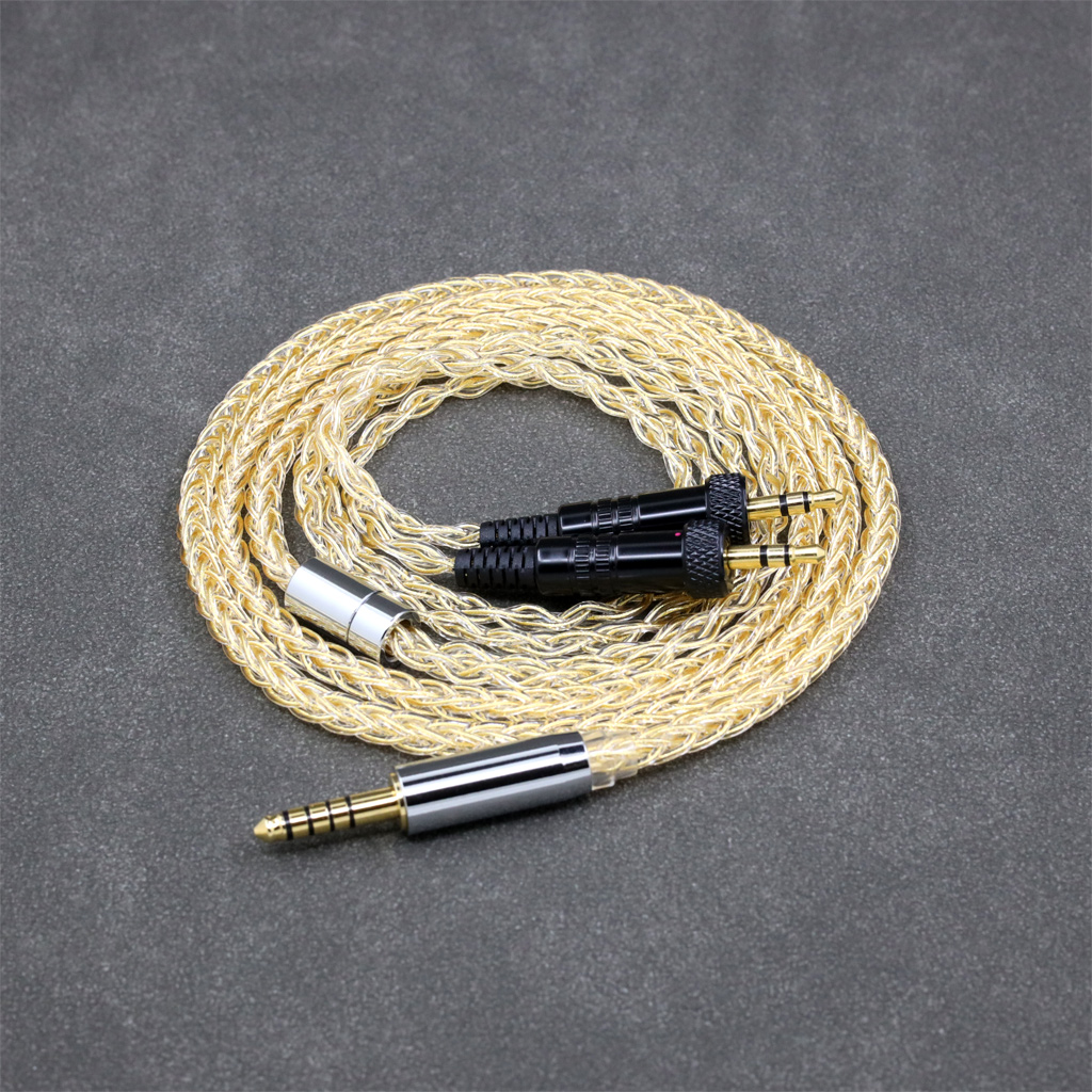 8 Core 99% 7n Pure Silver 24k Gold Plated Earphone Cable For Sony MDR-Z1R MDR-Z7 MDR-Z7M2 With Screw To Fix Headphone