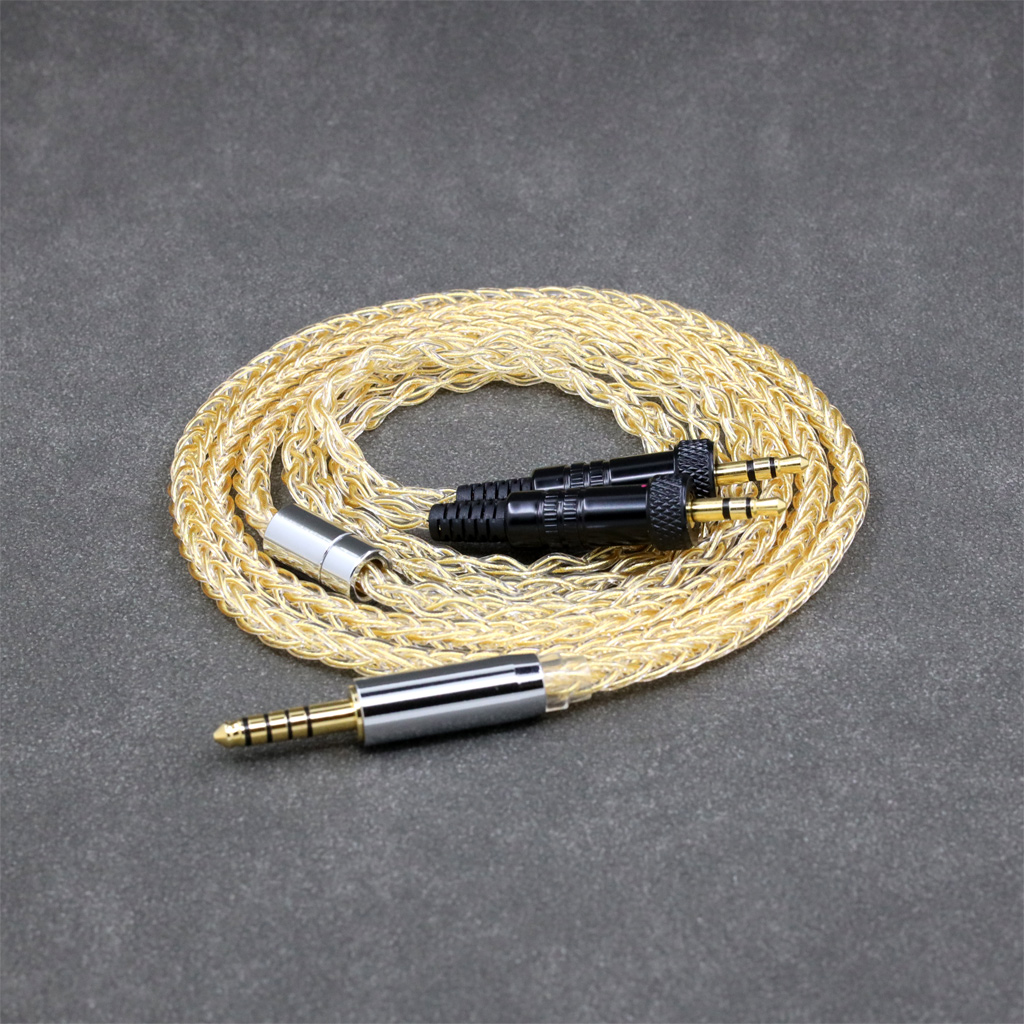 8 Core 99% 7n Pure Silver 24k Gold Plated Earphone Cable For Sony MDR-Z1R MDR-Z7 MDR-Z7M2 With Screw To Fix Headphone