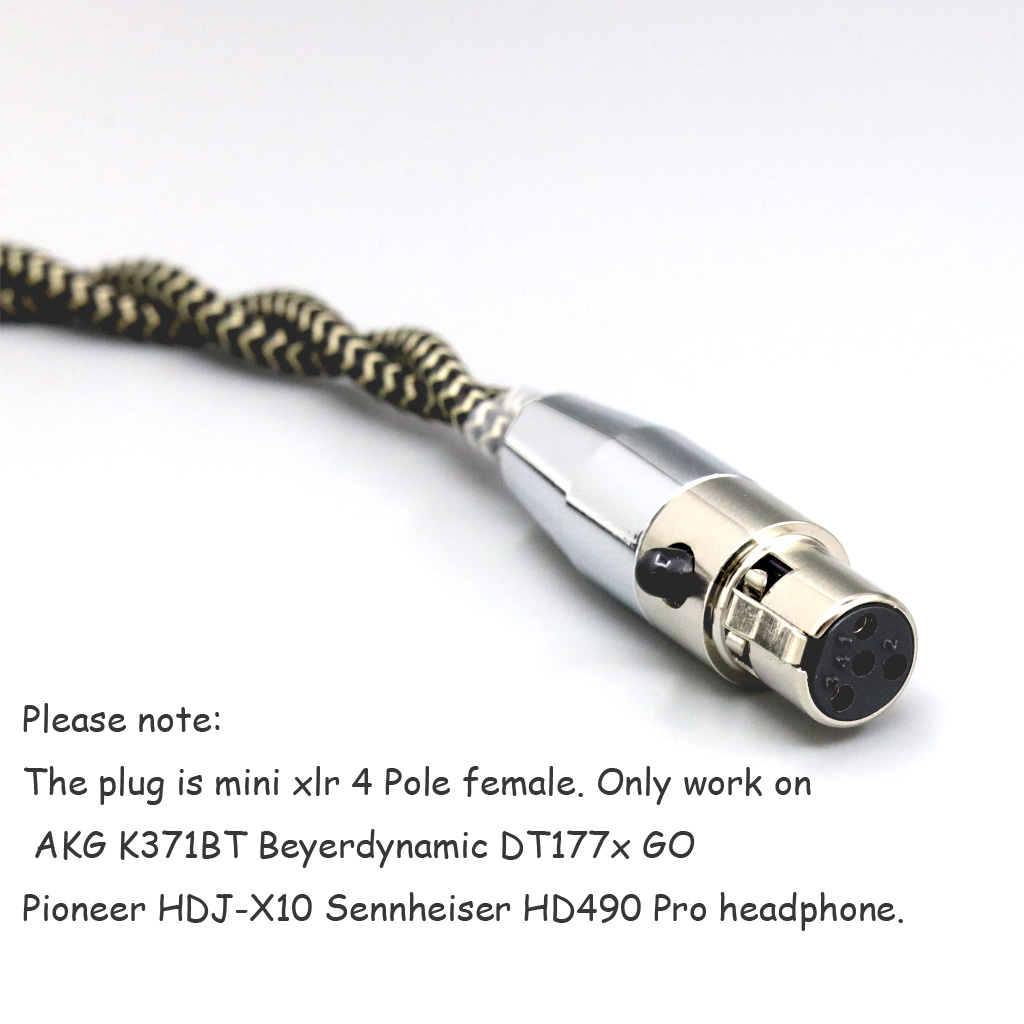 2 Core 2.8mm Litz OFC Earphone Braided Sleeve Cable For AKG K371BT Beyerdynamic DT177x GO Pioneer HDJ-X10 Sennheiser HD490 Pro