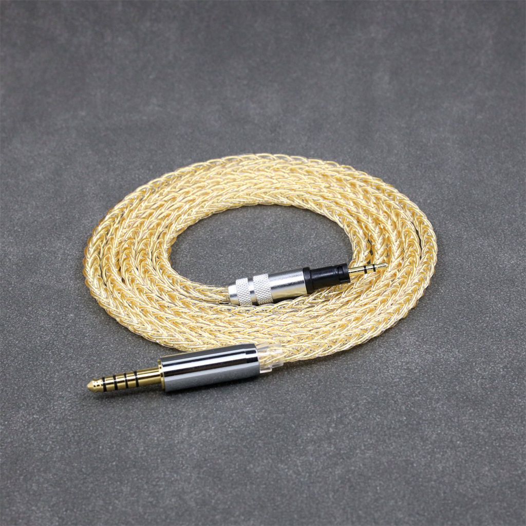 8 Core 99% 7n Pure Silver 24k Gold Plated Earphone Cable For Sennheiser Momentum 1.0 2.0 Earphone Headset Headphone