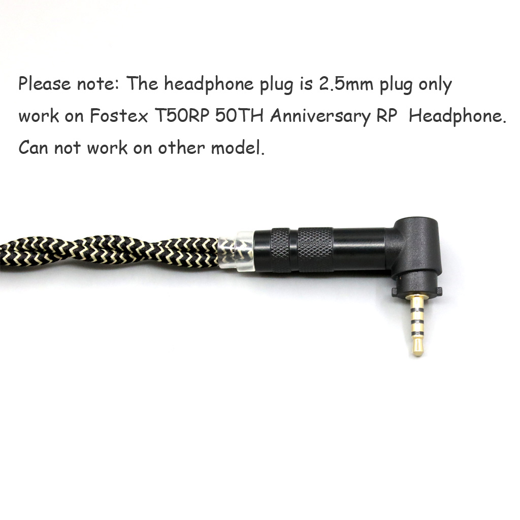 2 Core 2.8mm Litz OFC Earphone Shield Braided Sleeve Cable For Fostex T50RP 50TH Anniversary RP Stereo Headphone