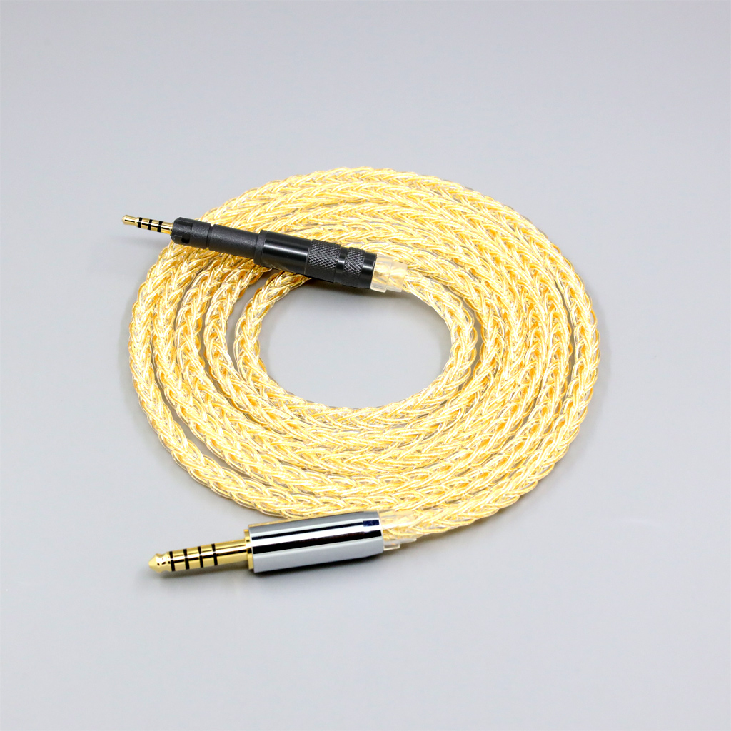 8 Core 99% 7n Pure Silver 24k Gold Plated Earphone Cable For Neumann ndh 20 30 ndh-20 ndh-30 NDH20 NDH30 headphone