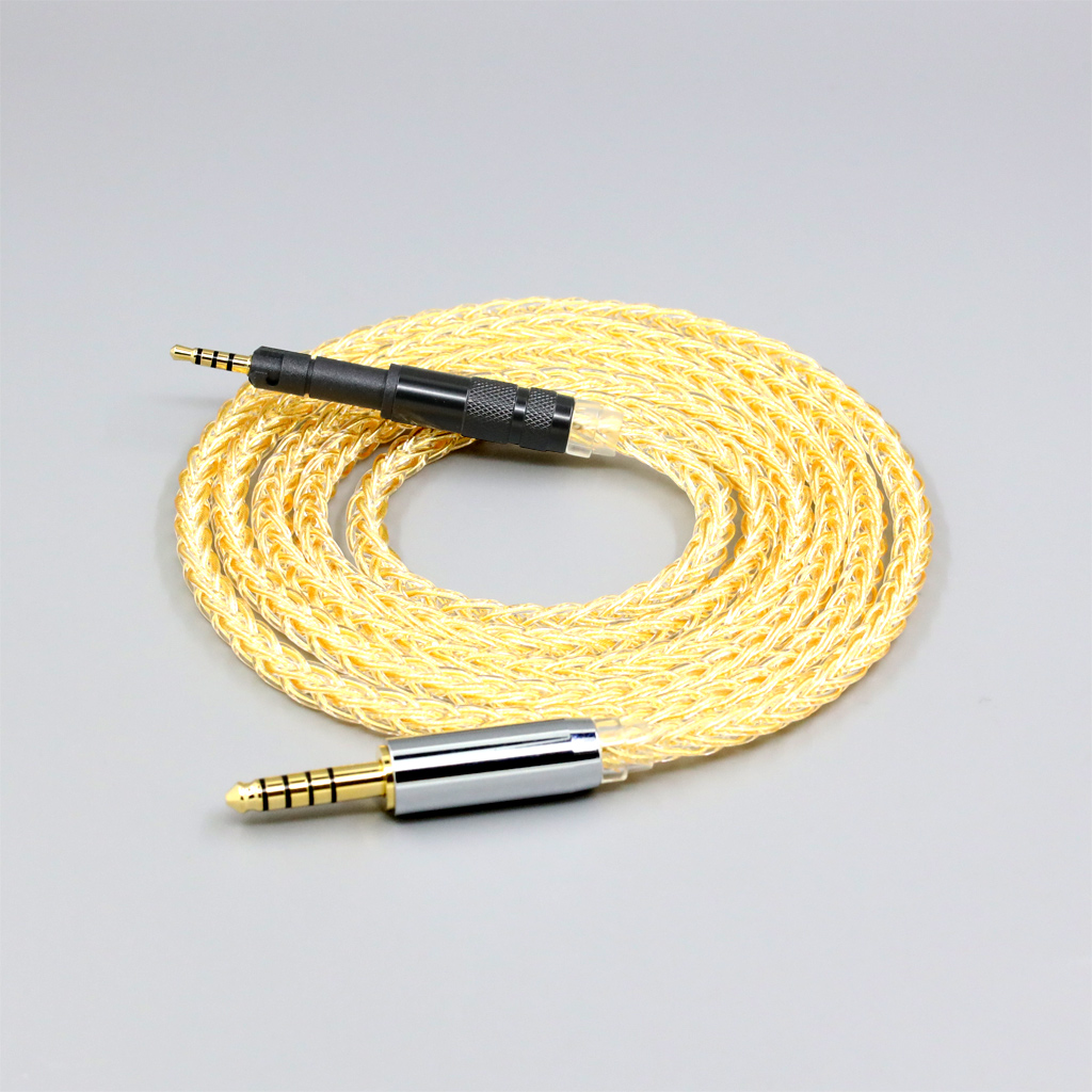 8 Core 99% 7n Pure Silver 24k Gold Plated Earphone Cable For Neumann ndh 20 30 ndh-20 ndh-30 NDH20 NDH30 headphone