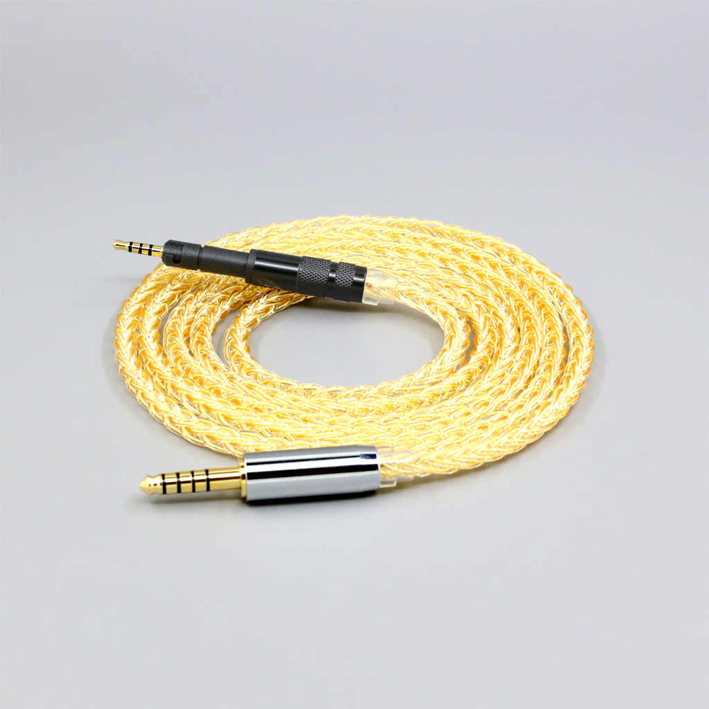 8 Core 99% 7n Pure Silver 24k Gold Plated Earphone Cable For Neumann ndh 20 30 ndh-20 ndh-30 NDH20 NDH30 headphone