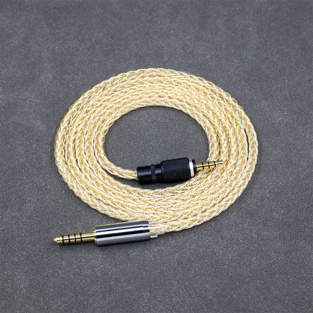 8 Core 99% 7n Pure Silver 24k Gold Plated Earphone Cable For Sony MDR-M1 MDR-MV1 MDR-M1ST Headphones