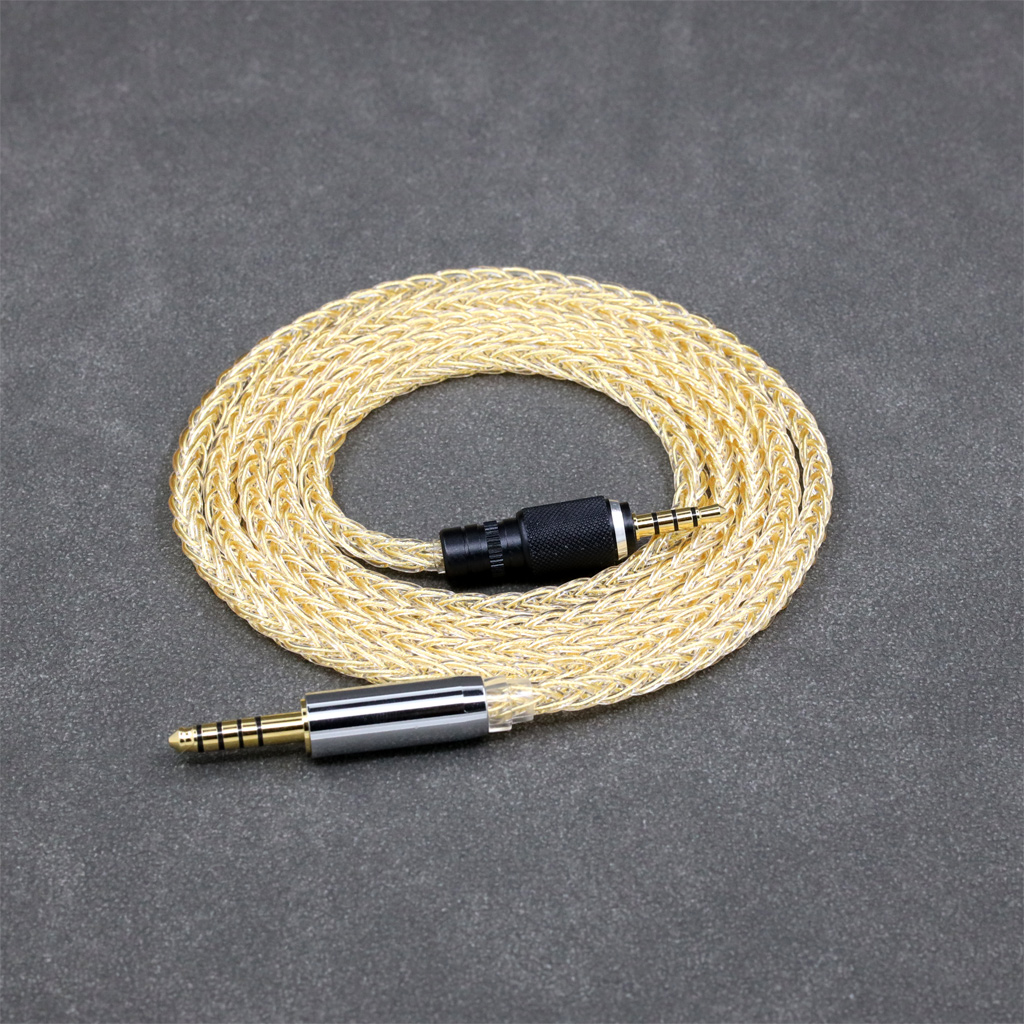8 Core 99% 7n Pure Silver 24k Gold Plated Earphone Cable For Sony MDR-M1 MDR-MV1 MDR-M1ST Headphones
