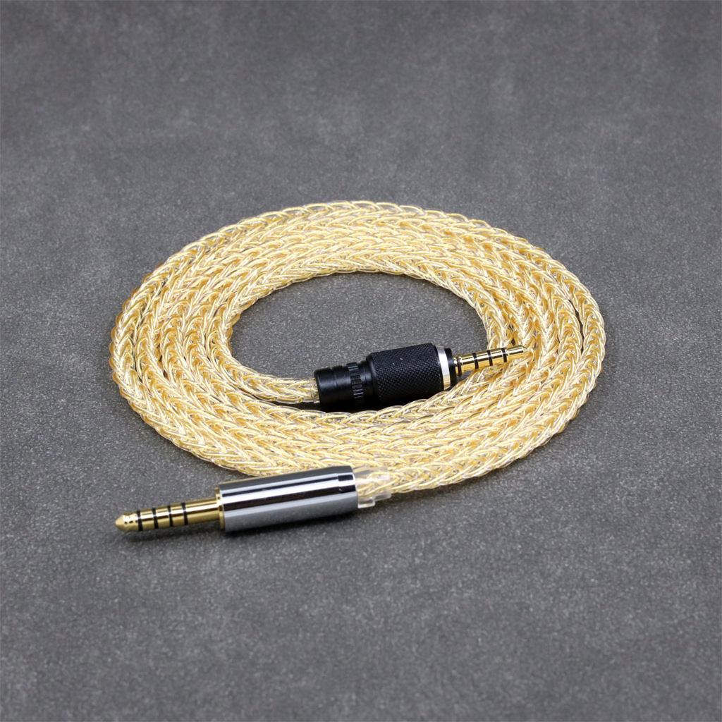 8 Core 99% 7n Pure Silver 24k Gold Plated Earphone Cable For Sony MDR-M1 MDR-MV1 MDR-M1ST Headphones