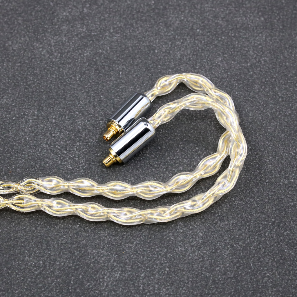 8 Core 99% 7n Pure Silver 24k Gold Plated Earphone Cable For Dunu T5 Titan 3 T3 (Increase Length MMCX) Earphone