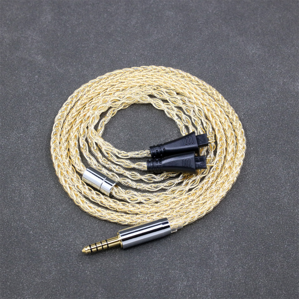 8 Core 99% 7n Pure Silver 24k Gold Plated Earphone Cable For FOSTEX TH900 MKII MK2 TH-909 TR-X00 TH-600 Headphone