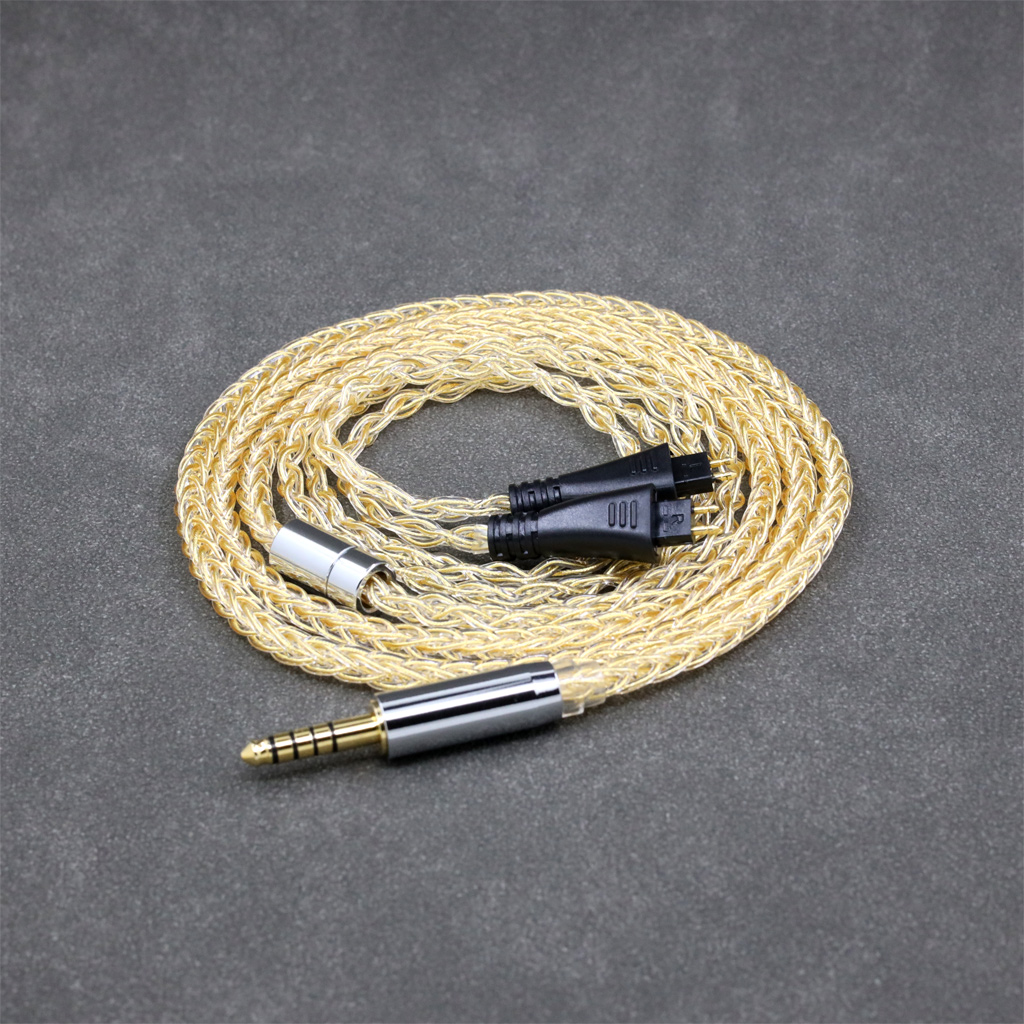 8 Core 99% 7n Pure Silver 24k Gold Plated Earphone Cable For FOSTEX TH900 MKII MK2 TH-909 TR-X00 TH-600 Headphone