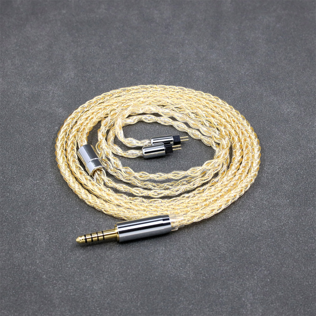 8 Core 99% 7n Pure Silver 24k Gold Plated Earphone Cable For TANCHJIM ORIGIN Oxygen 4U OLA lengthened extended 0.78mm pin