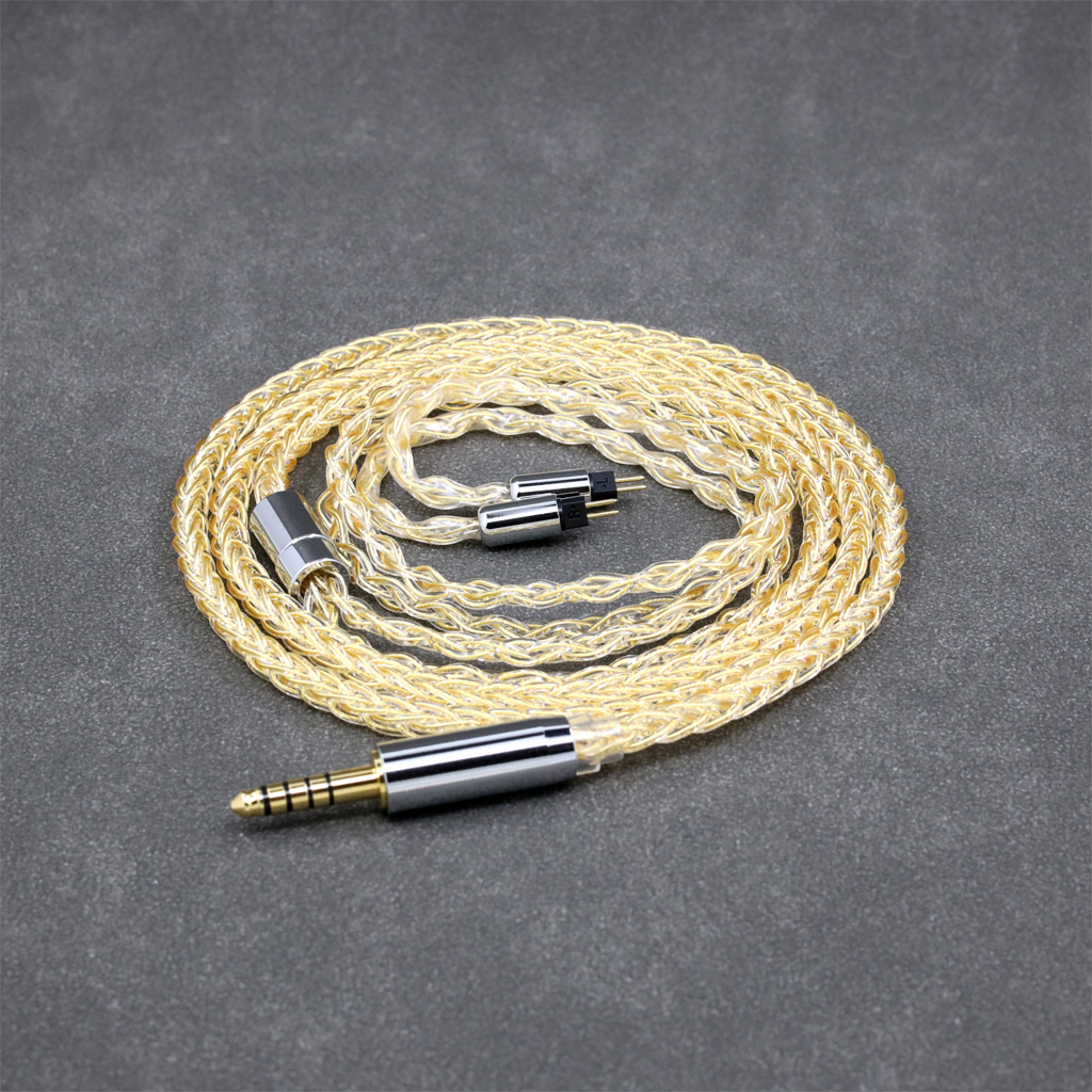 8 Core 99% 7n Pure Silver 24k Gold Plated Earphone Cable For TANCHJIM ORIGIN Oxygen 4U OLA lengthened extended 0.78mm pin