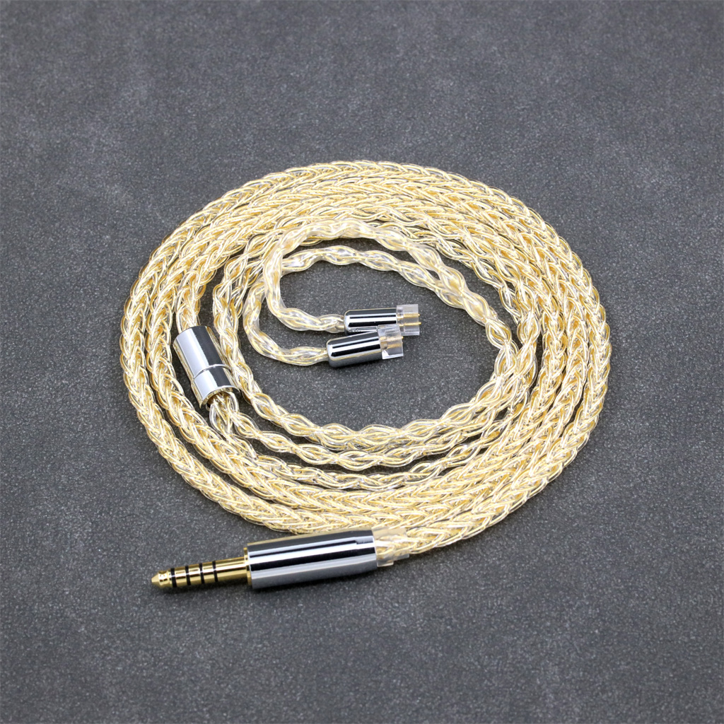 8 Core 99% 7n Pure Silver 24k Gold Plated Earphone Cable For UE11 UE18 pro QDC Gemini Gemini-S Anole V3-C V3-S V6-C