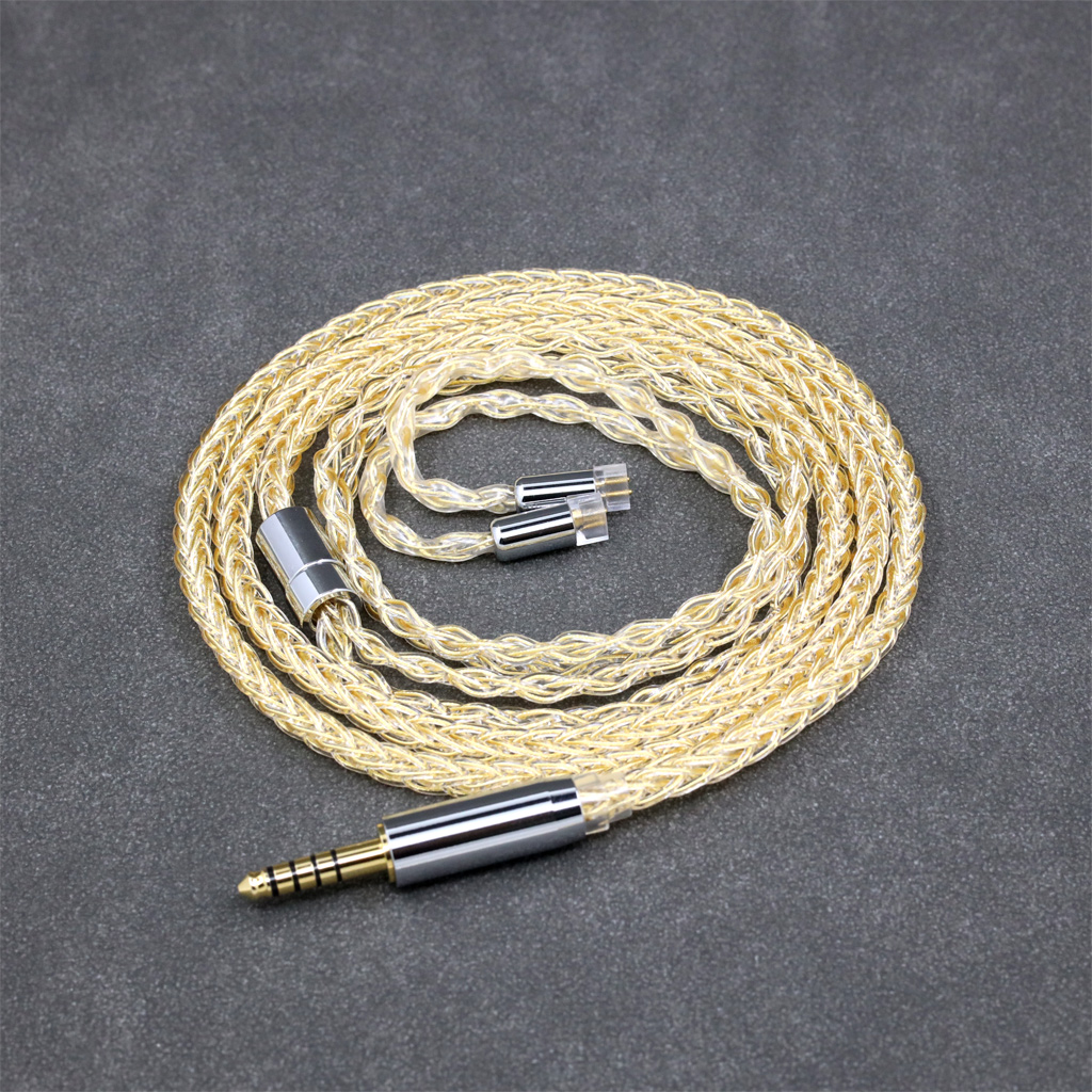 8 Core 99% 7n Pure Silver 24k Gold Plated Earphone Cable For UE11 UE18 pro QDC Gemini Gemini-S Anole V3-C V3-S V6-C
