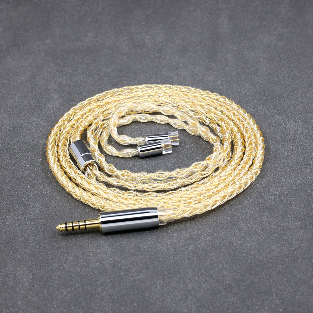 8 Core 99% 7n Pure Silver 24k Gold Plated Earphone Cable For UE11 UE18 pro QDC Gemini Gemini-S Anole V3-C V3-S V6-C