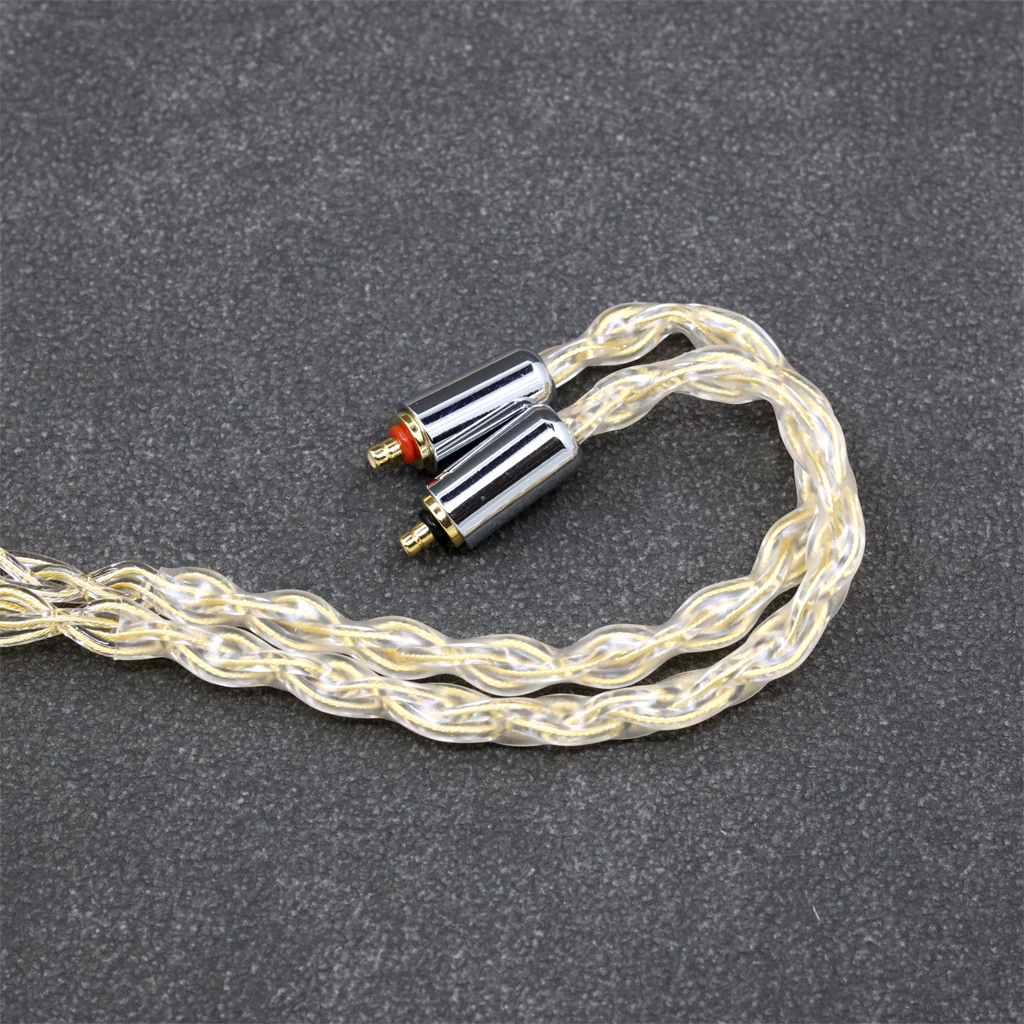 8 Core 99% 7n Pure Silver 24k Gold Plated Earphone Cable For UE Live UE6Pro Lighting SUPERBAX IPX