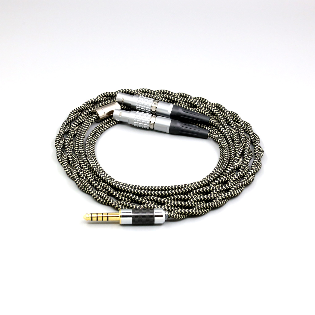 2 Core 2.8mm Litz OFC Earphone Shield Braided Sleeve Cable For Focal Utopia Fidelity Circumaural Headphone