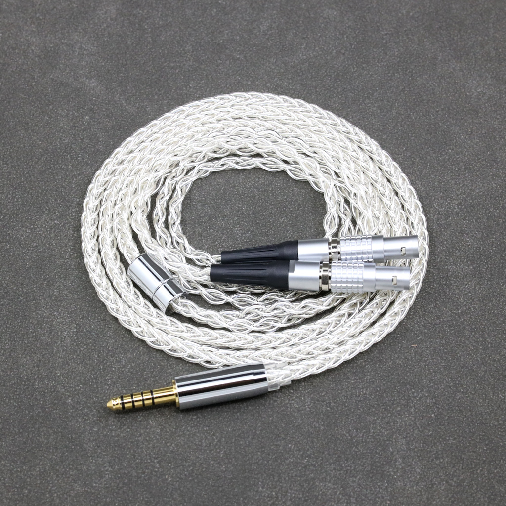 8 Core 99% 7n Pure Silver Palladium Earphone Cable For Focal Utopia Fidelity Circumaural Headphone