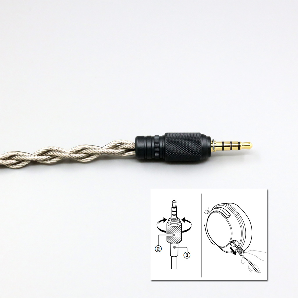 99% Pure Silver + Graphene Plated Shield Earphone Cable For Sony MDR-M1 MDR-MV1 MDR-M1ST Headphones